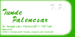 tunde palencsar business card